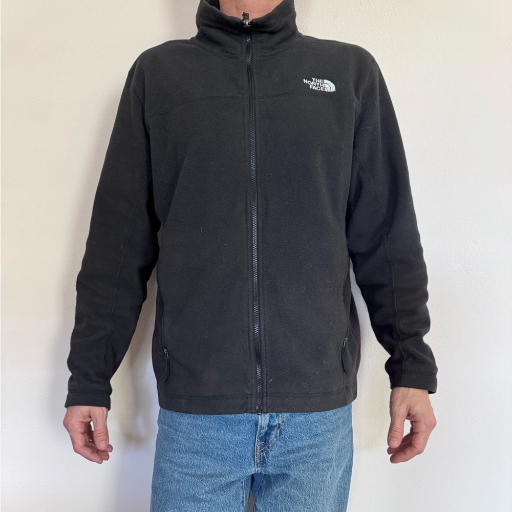 THE NORTH FACE Men’s black zip-up fleece, Large